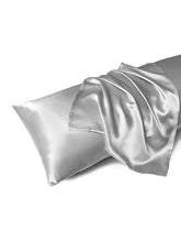 Load image into Gallery viewer, Light Gray Silk Long Pillowcase
