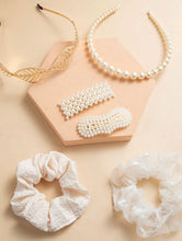 Load image into Gallery viewer, All White Hair Accessories Set