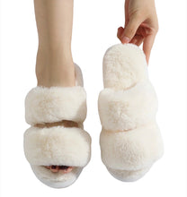Load image into Gallery viewer, Fluffy White House Slippers