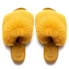 Load image into Gallery viewer, Fur Pom Pom Fluffy Slippers