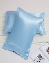 Load image into Gallery viewer, Premium Satin Blue Pillowcase (2pcs)
