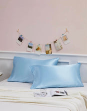Load image into Gallery viewer, Premium Satin Blue Pillowcase (2pcs)