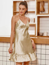 Load image into Gallery viewer, Ruffled Hem Silk Chemise