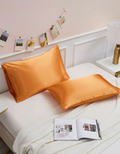 Load image into Gallery viewer, Premium Satin Orange Pillowcase (2 pcs)
