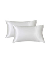 Load image into Gallery viewer, Premium Silk Satin White Pillowcase (2pcs)
