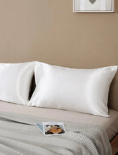 Load image into Gallery viewer, Premium Silk Satin White Pillowcase (2pcs)