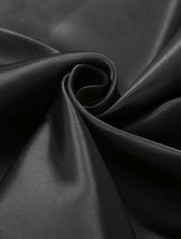 Load image into Gallery viewer, Black Long Silk Pillowcase Cover