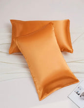 Load image into Gallery viewer, Premium Satin Orange Pillowcase (2 pcs)
