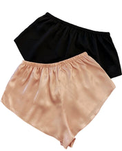 Load image into Gallery viewer, Silk Peach and Black Shorts