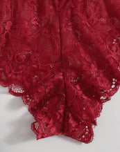 Load image into Gallery viewer, Red Floral Lingerie Set