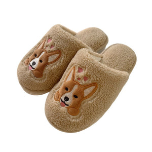 Puppy Plush Slippers with Loving Heart