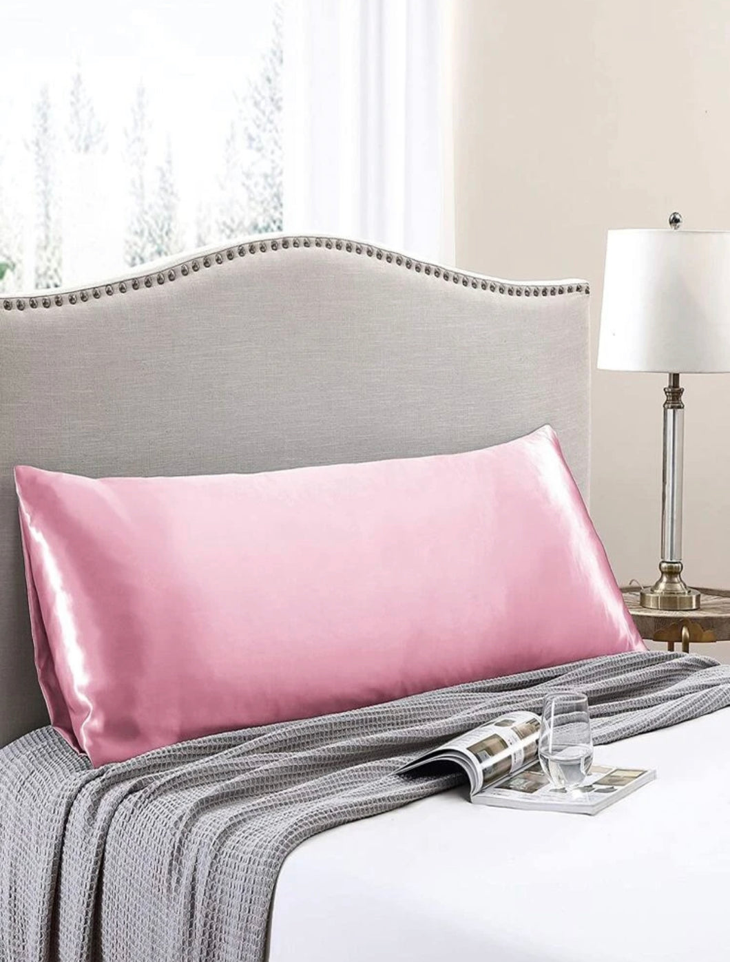 Silk Pink Long Pillowcase