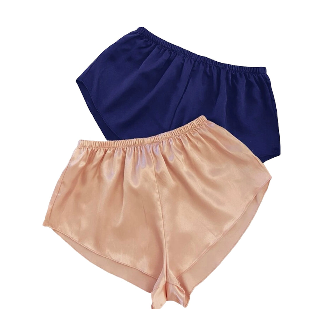 Silk Peach and Blue Shorts