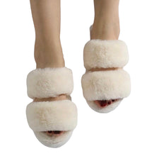 Load image into Gallery viewer, Fluffy White House Slippers
