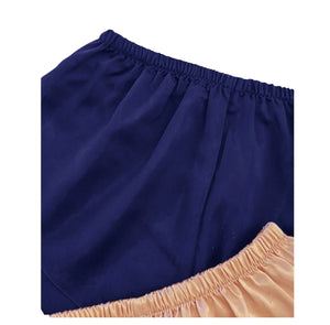 Silk Peach and Blue Shorts