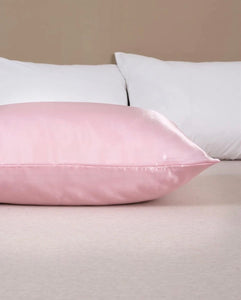 Premium Satin Pink Pillowcase  (2pcs)