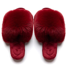 Load image into Gallery viewer, Fur Pom Pom Fluffy Slippers
