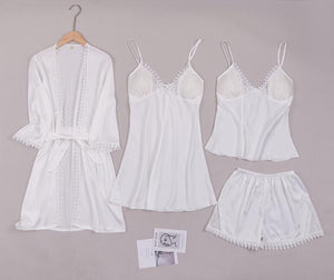 White Silk Robe Sets
