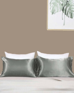 Premium Satin Gray Pillowcase (2pcs)