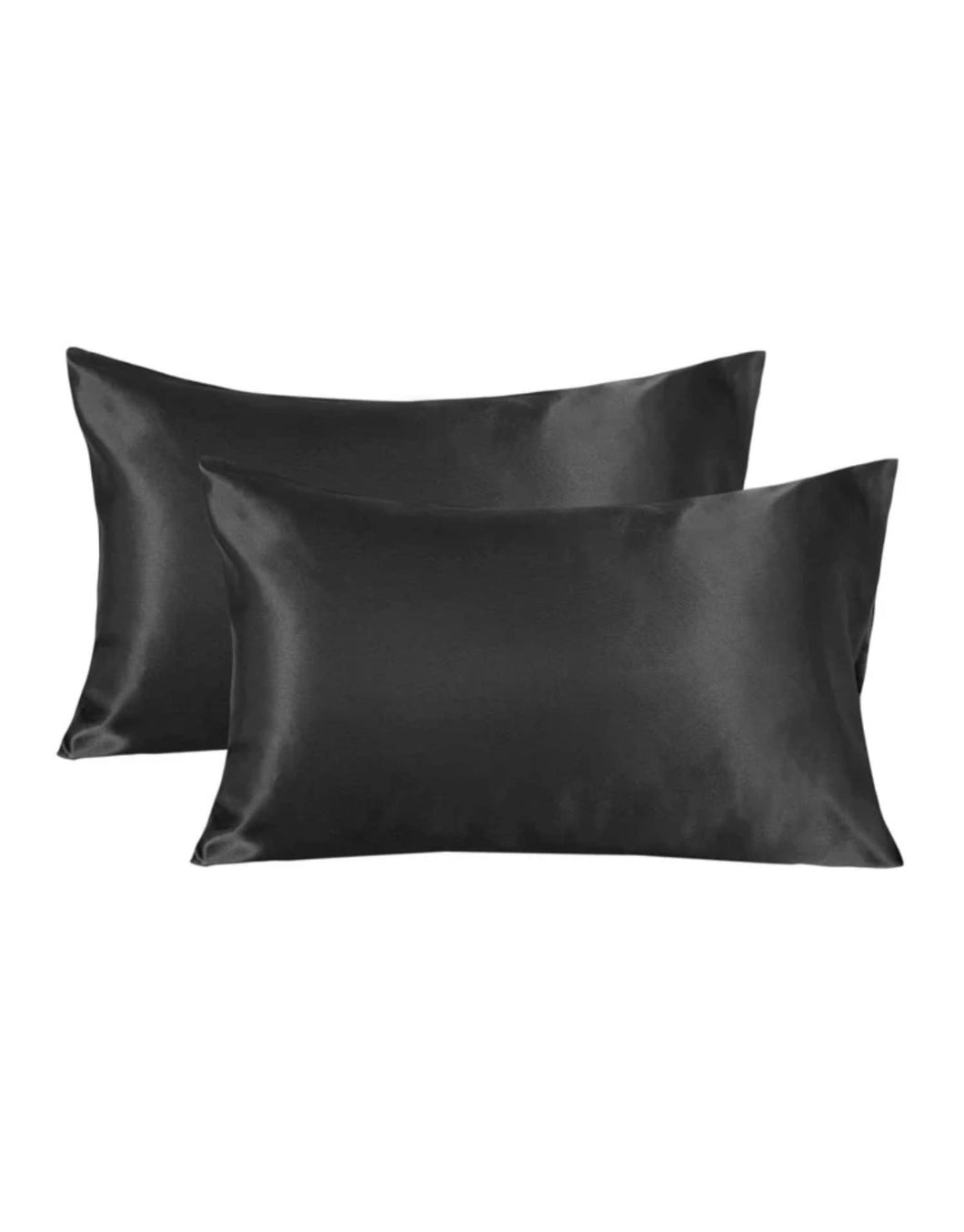 Premium Satin Black Pillowcase  (2pcs)
